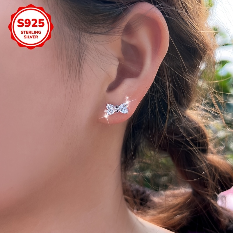 Women's 925 Sterling Silver Knot Flower Charm Earrings
